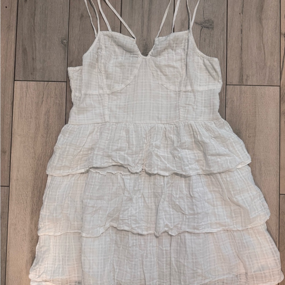 American Eagle Outfitters White Tiered Mini Dress